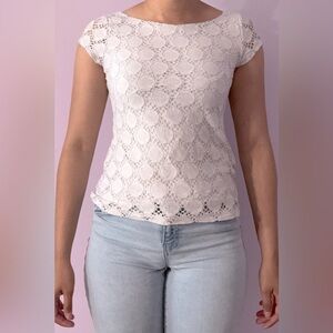 Size: 0, Banana Republic, white blouse.